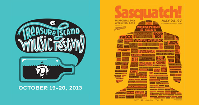 Identidade visual de festivais, Sasquatch! Music Festival, Treasure Island Music Festival